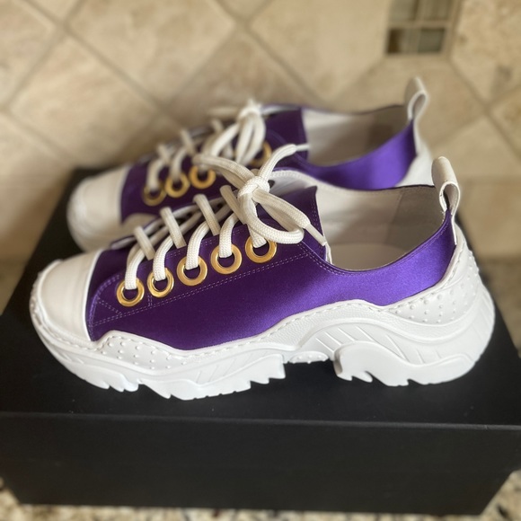 Rare!!! No. 21 Billy Satin Purple Designer Luxury Sneakers NIB NWT - Picture 4 of 16